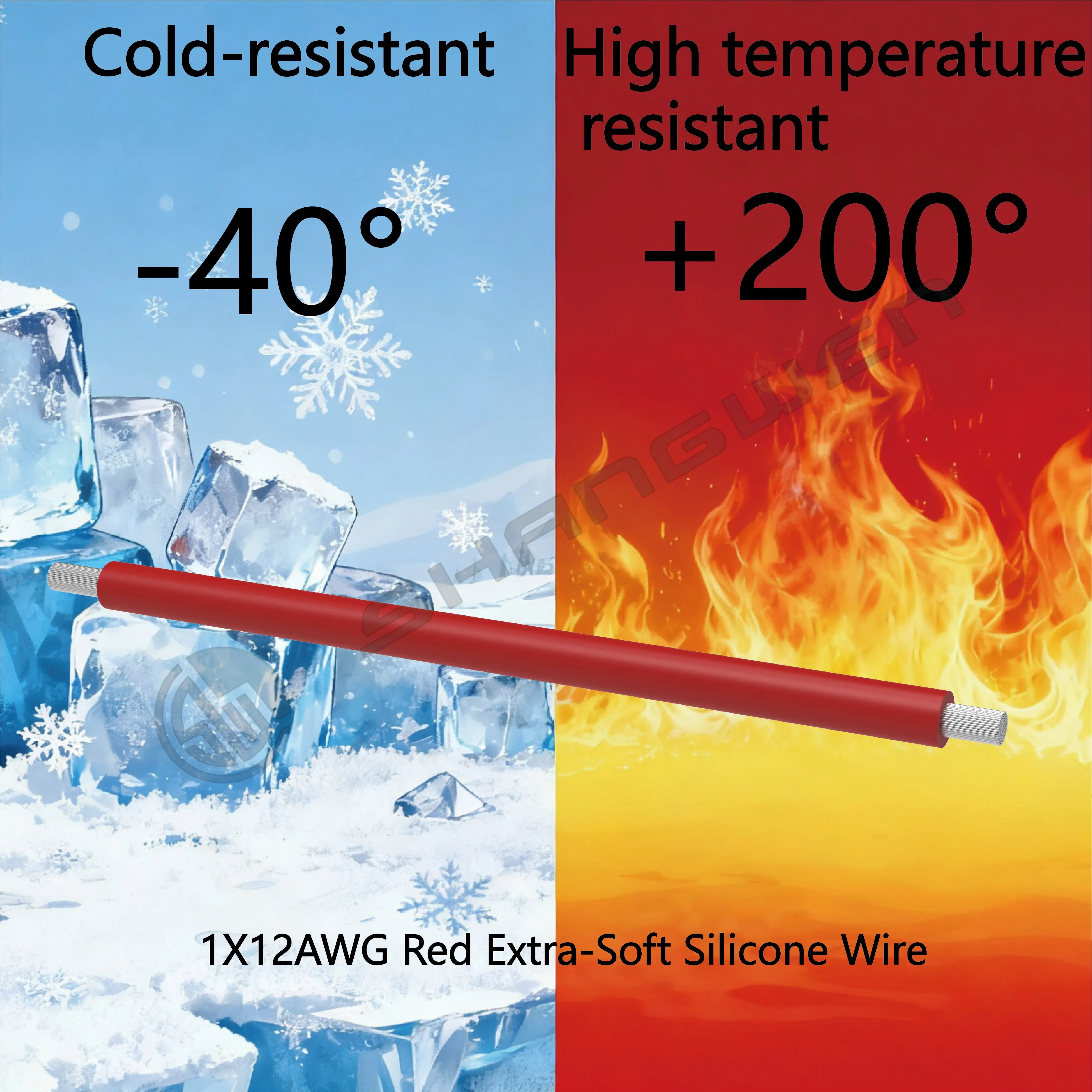 Power Cord 12 AWG Silicone Wire 12 Gauge Wire Tinned Copper Standard High-Temperature Hookup 12 Gauge Red Flexible Wire