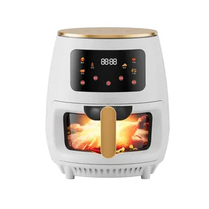 High Quality Large Capacity Multifunctional Visual Air Oven Fryer OEM Manufactured Electric Oven LCD Display for Household Use