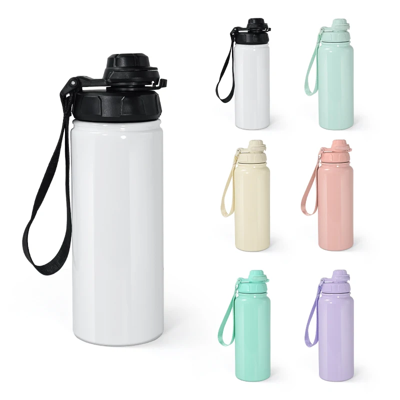 Custom logo 16oz 25oz 32oz Sublimation Stainless Steel Double Wall Macaron Colorful Sport wide mouth Water Bottle