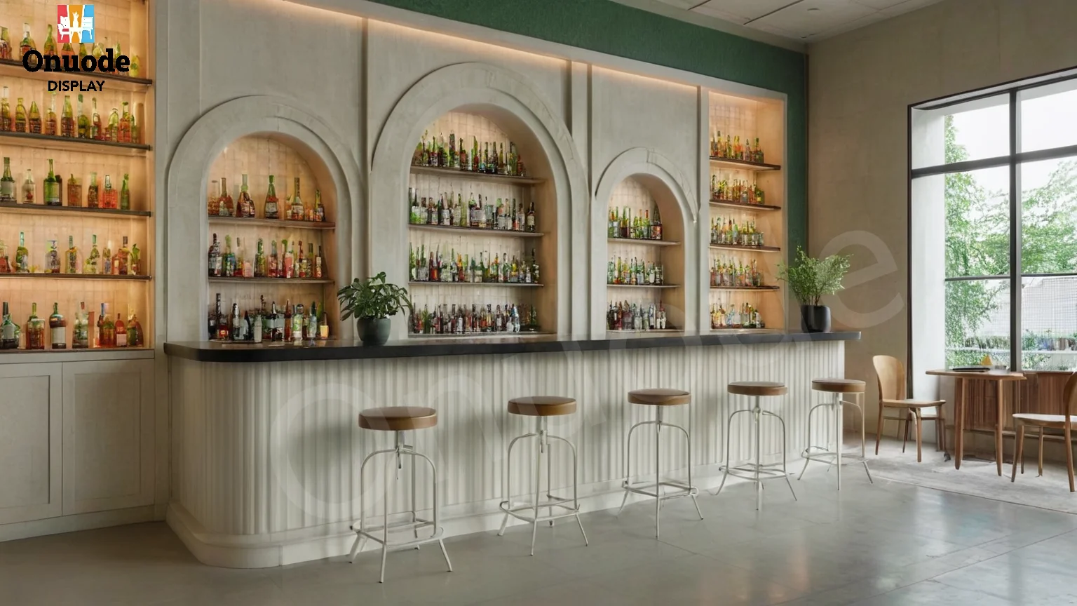 Elegant Design Wood Cafe Bar Counter Showcase for Enhancing Your Wooden Interior