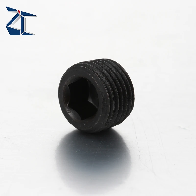 product hot sale top black oxide internal din906 drive pipe plugs with conical thread carbon steel oil plugs hexagon socket pipe plug-42