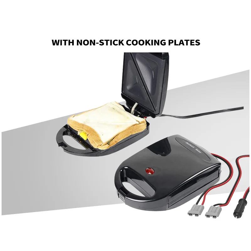 12 В постоянного тока, портативная мини-сэндвич-машина, мини-тостер, жаропрочная машина для сыра с антипригарной кухонной тарелкой