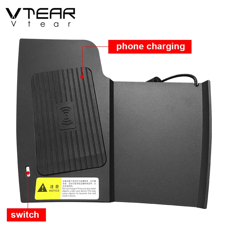 Cargador inalámbrico QI para coche, accesorios de modificación