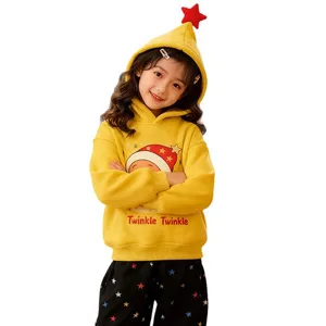 HD2026 New Year Christmas Star Series Autumn Winter Cotton Velvet Korean-style Cartoon Printed Pants Set for Baby