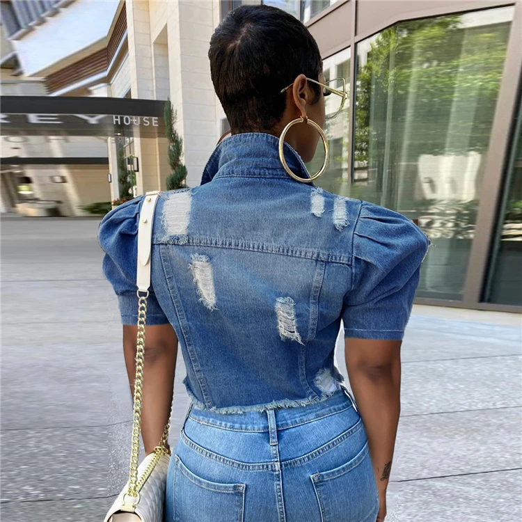 MOEN Fashionable blusas de mujer Spring Summer Street Fashion Jean Jacket Women's Jackets Short Denim Jacket