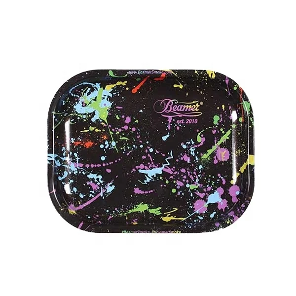 Customised Fancy Glitter Sparkly Rolling Tray Smoking Tin Tray
