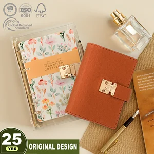 Eco-Friendly Binder Notebook New Design Refillable A5 A6 A7 Trade Assurance Vegan Leather PVC Transparent Organizer Planners