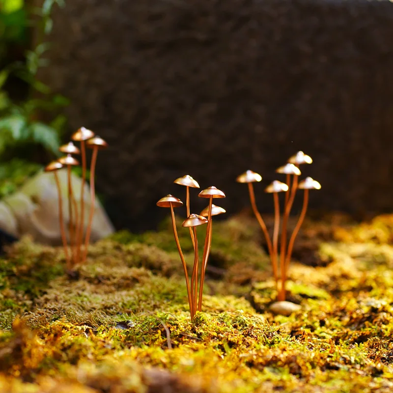 New Design Simulated Mushroom Bonsai Plants Iron Crafts Metal Garden Decor