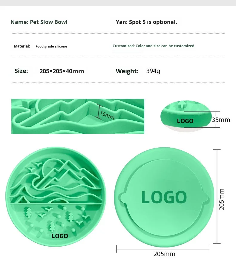 Pet Slow Feeder Bowl, BPA-Free Silicone Dog Cat Food Bowl Anti-Choke, Multiple Patterns for Pet Digestion & Feeding Health supplier