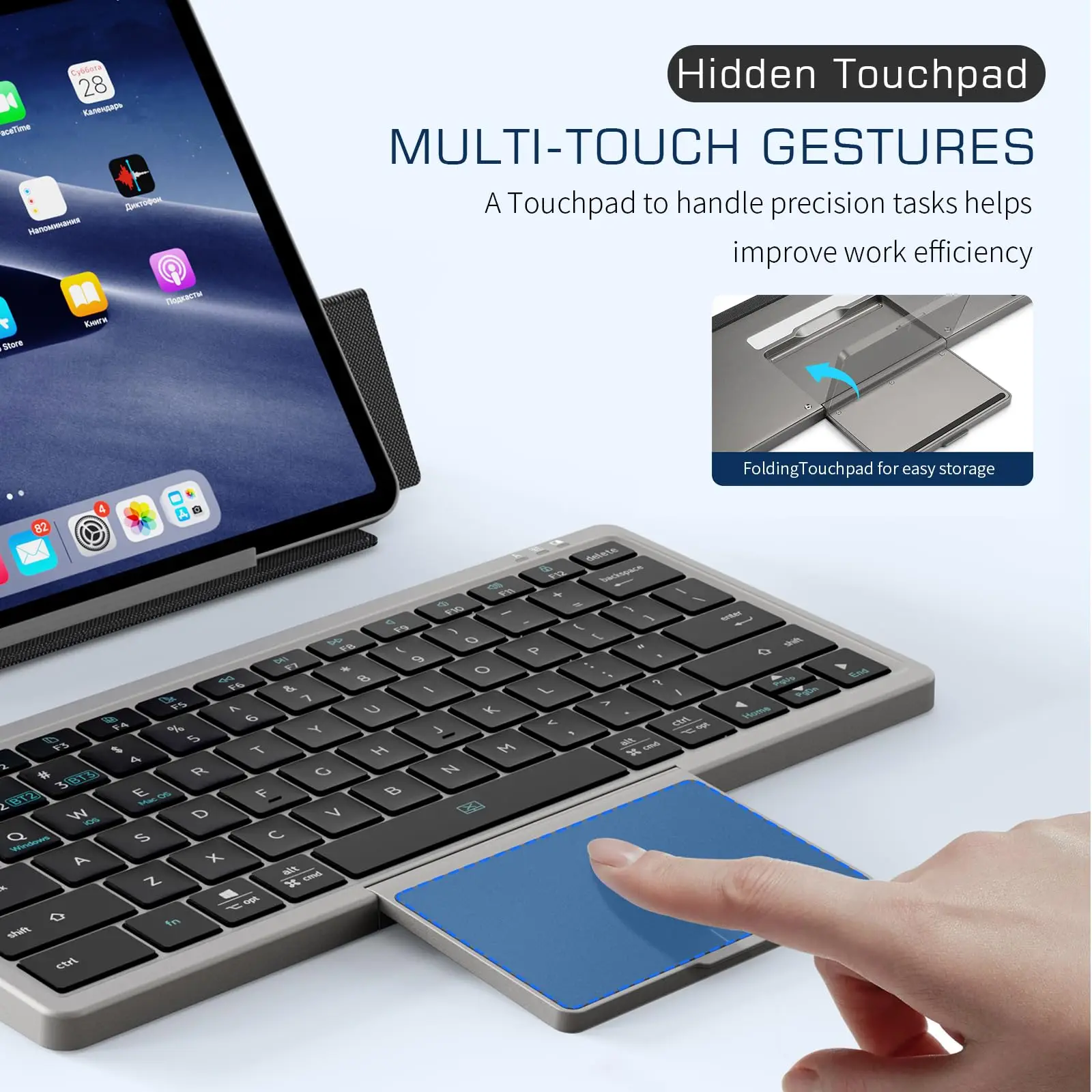 Pocket Board bluetooth Wireless Keyboard Wireless bluetooth Keyboard for Cel Phones samsung Tab7 Letw with Pu case