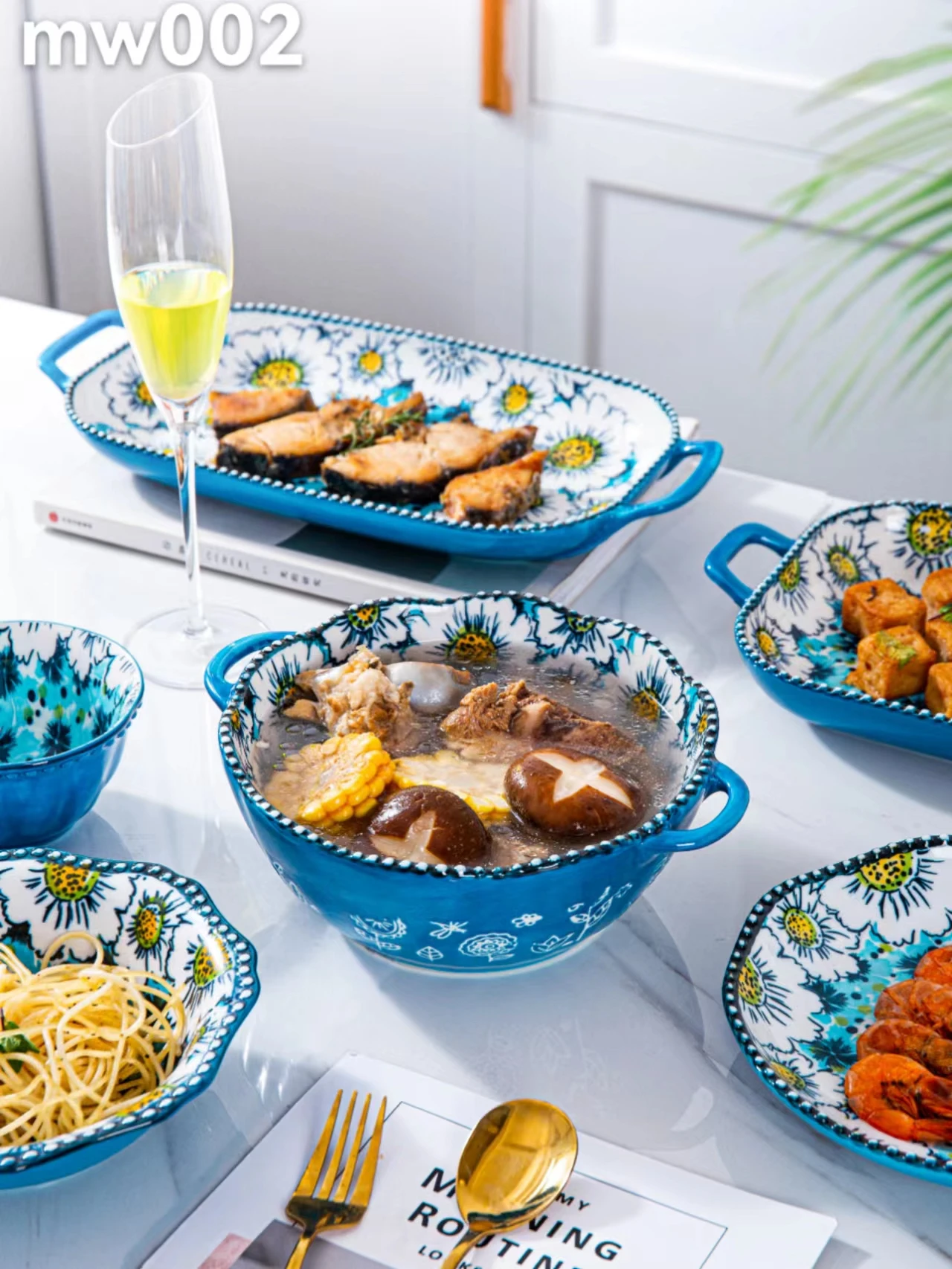Nordic Restaurant Dinner Sets Modern Luxury Boho Ceramic Dinnerware Coffee Wine Set