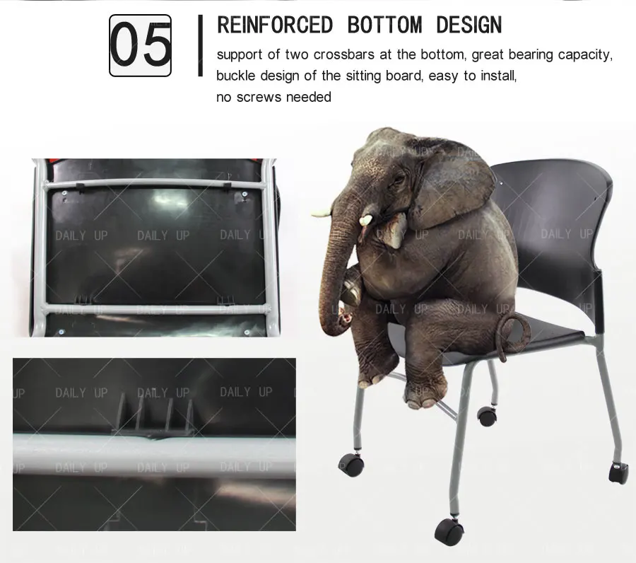 High Quality Kitchen Chair With Wheels Metal Frame Mobile Training Chair With Cushion And Ergonomic Armrest For Dining And Study