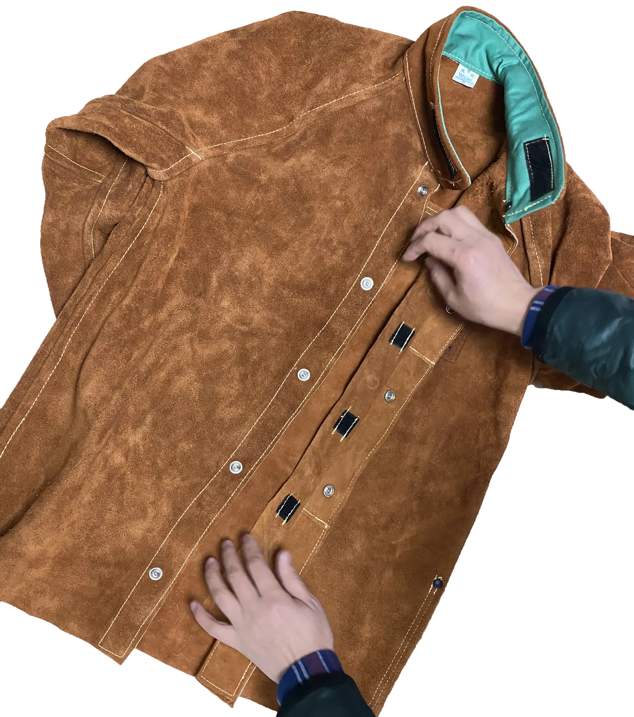 Brown Black Stallion Split Cowhide Welding Jacket 30WC, Small