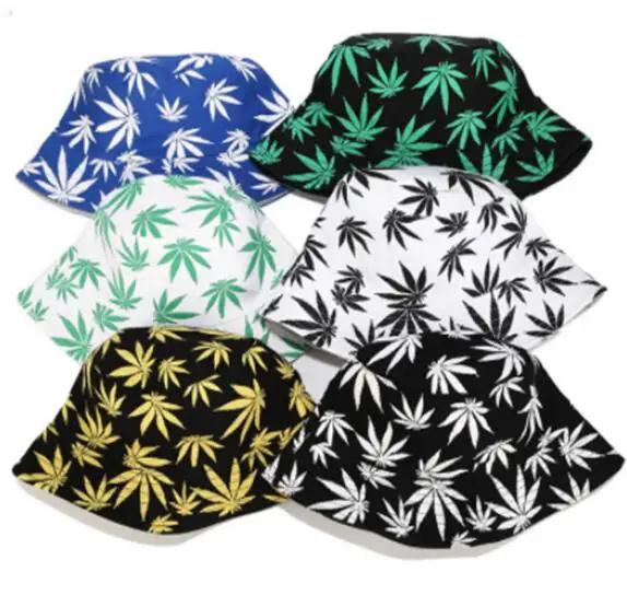 Wholesale maple Leaf Printed Bucket Hat,Custom