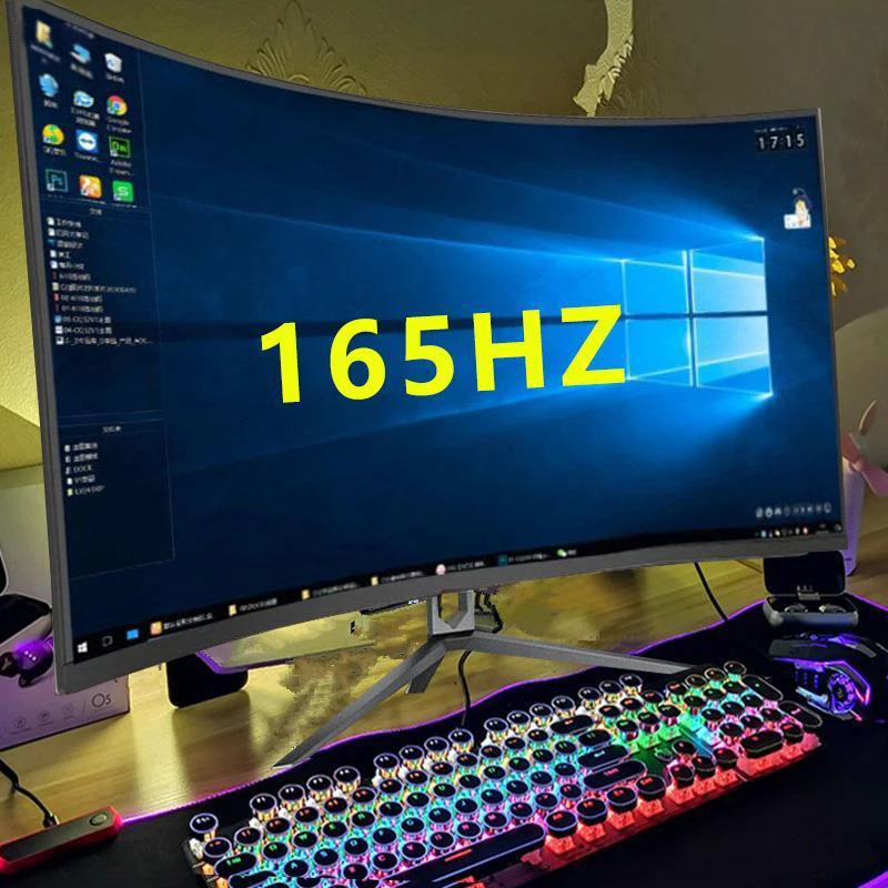 Factory supply FULL HD 27Inch Gaming Monitor IPS Screen 1080P 165HZ 16:9 LED Backlight Frameless Curved Flat Monitor