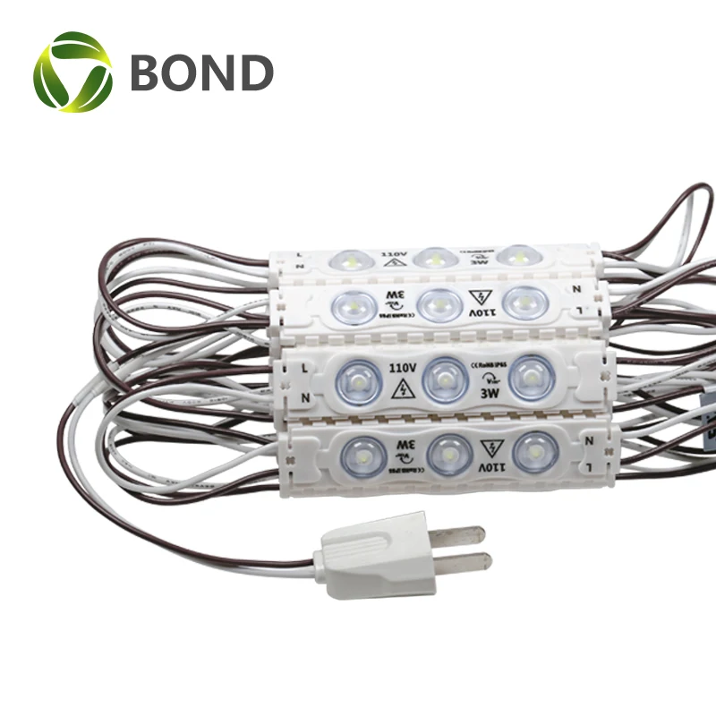 High Power 3leds Modulo1.5W 3W Outdoor 2835 Sign Module AC 110V 220V Led Module Light Box Injection Module