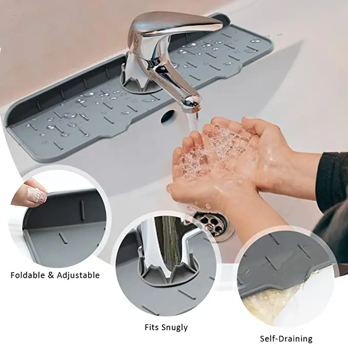 Силиконовый чехол для смесителя в ванную комнату коврик кухонного воды капельный уловитель сливная Накладка раковины смеситель домашнего