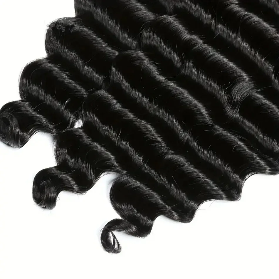 Pacchetti di capelli con onde profonde 100% capelli umani colore naturale brasiliano Remy per le donne_voghion.com