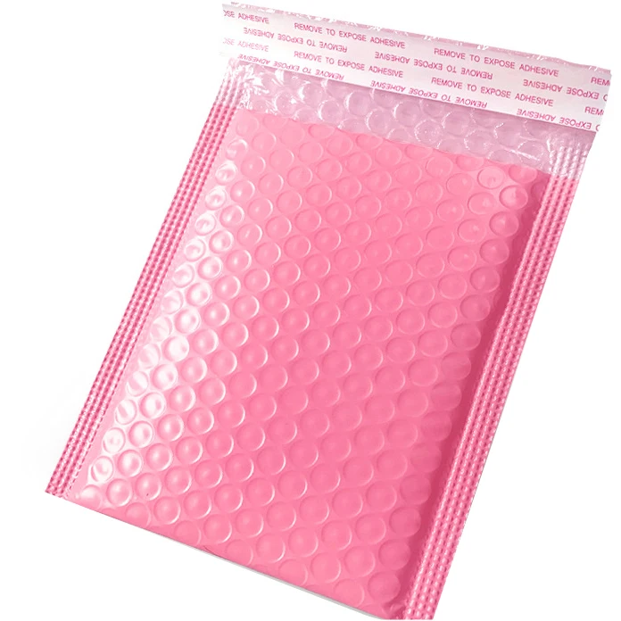 Custom Poly pink Bubble Mailers Padded Envelopes Shipping Packaging Bag