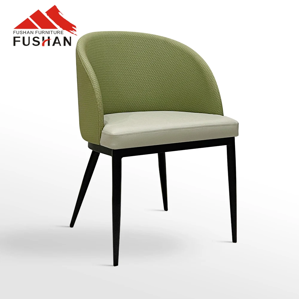 Factory Wholesale High Density Sponge Leather Vintage Dining Chair Bedroom Office Building Soft Cushion Armchair Dining Chair