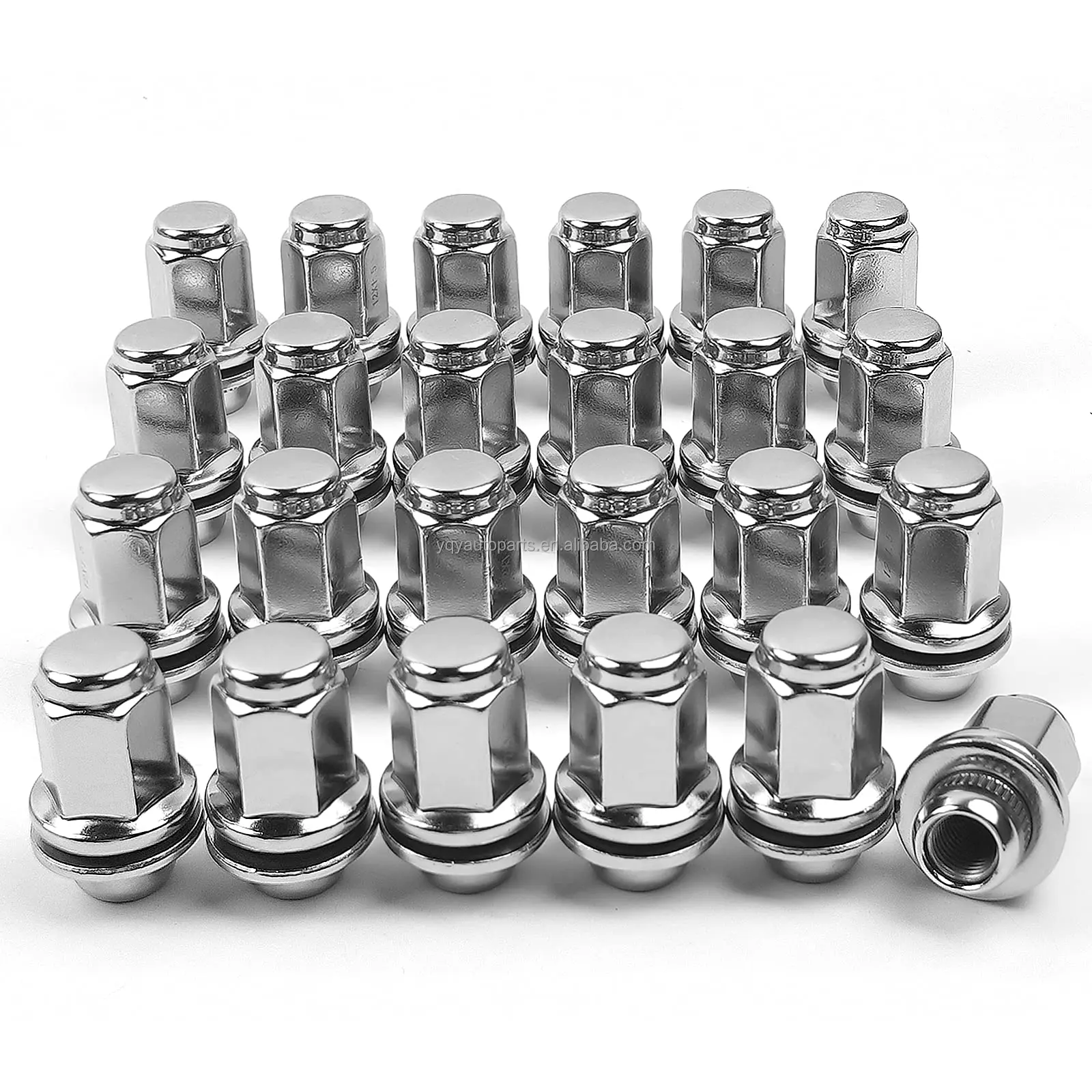 20 Chrome Mag Wheel Lug Nuts – 12x1.5 Thread, .85" Shank, Standard Washers Included