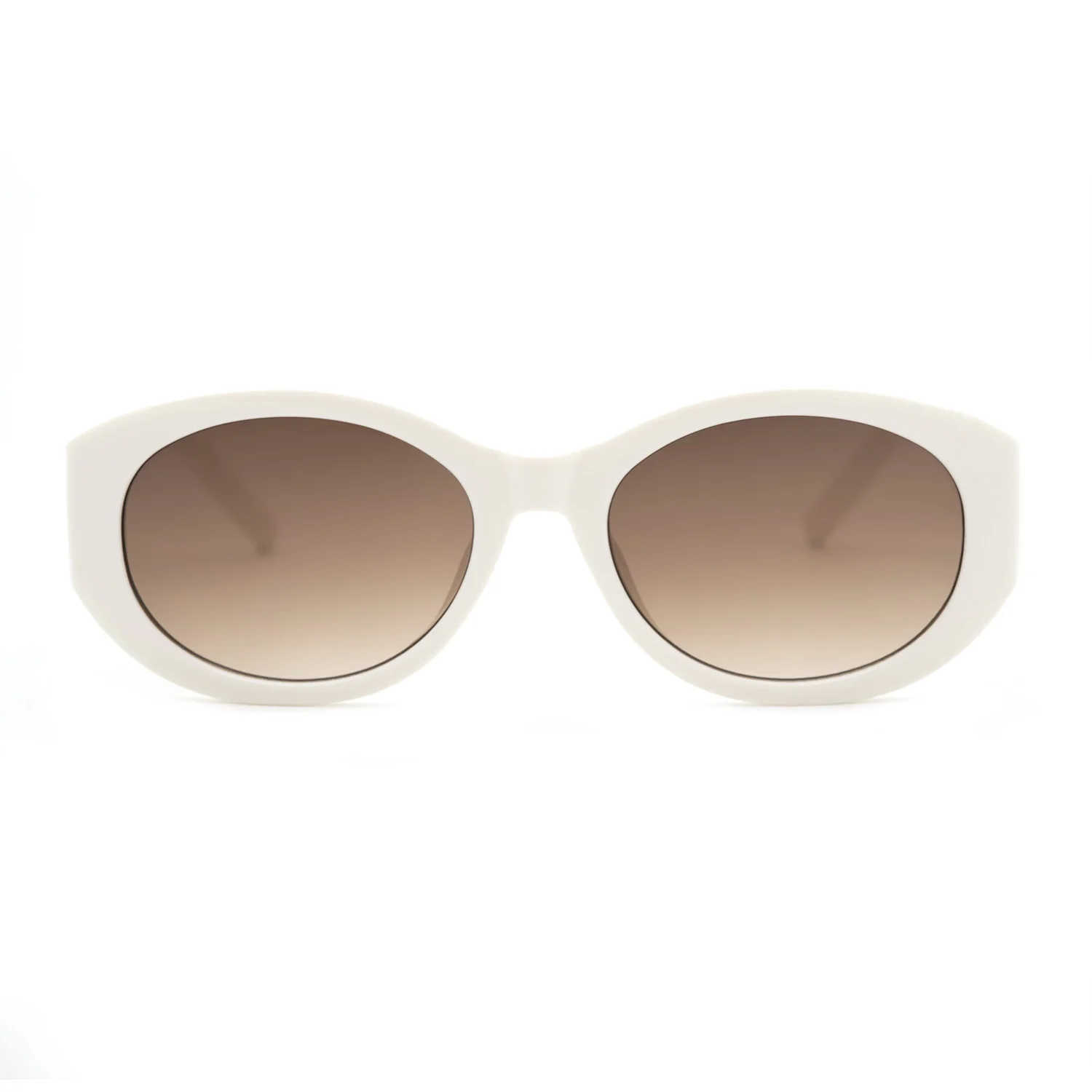 Cream Oval Women\'s Sunglasses CELINE EYEWEAR Triomphe oval-frame acetate sunglasses | NET  main image 2