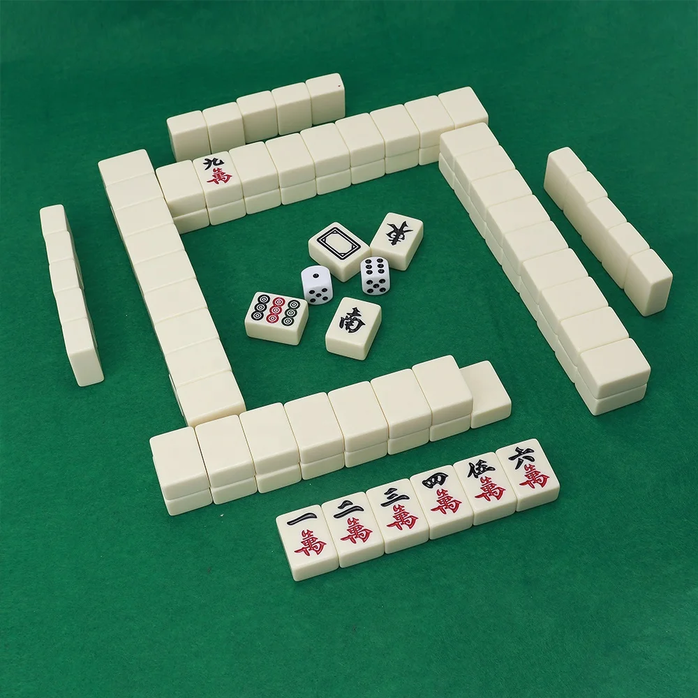Source Professinal wholesesle custom 29mm Chinese mahjong set 144pcs low  moq melamine ivory mahjongs manufacturefor casino games on m.