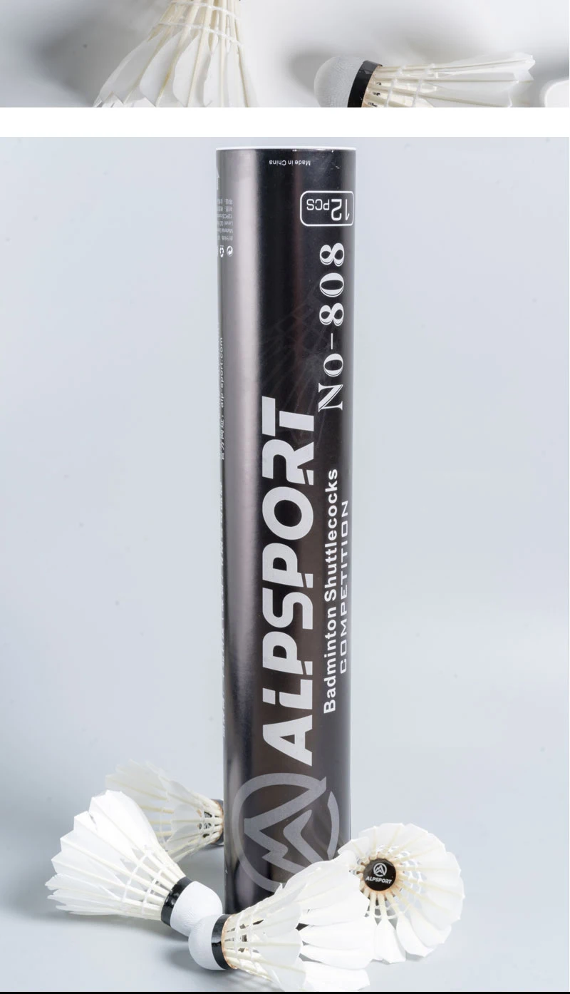 Original Alp 808 Badminton Shuttlecock 12pcs High Quality White Goose