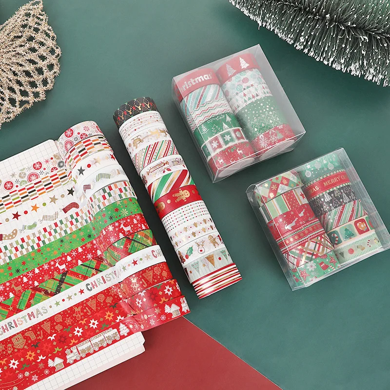 12 roll/box custom merry christmas washi