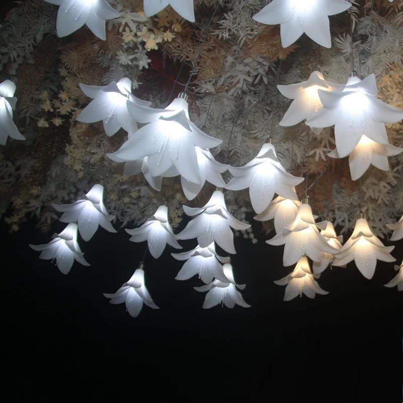 New Wedding Ceiling Luminous Lily String Lights Sen Wedding Stage Background Decoration Welcome Area Road Ornament