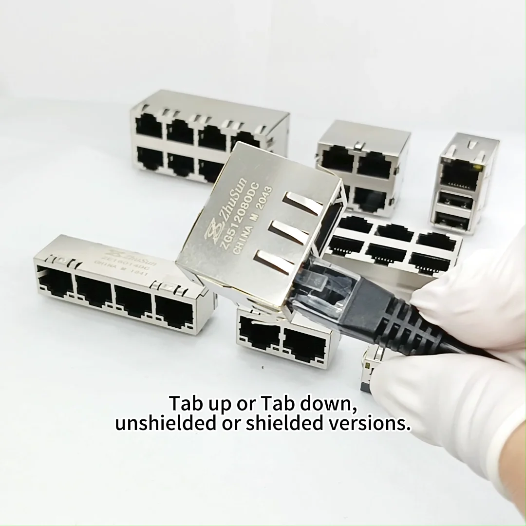 Rtb-19gb9j1a 选项卡的 1000base-t Led 8p8c 模块化插座 1x2 双端口 Rj45 连接器 - Buy 1x2 ...