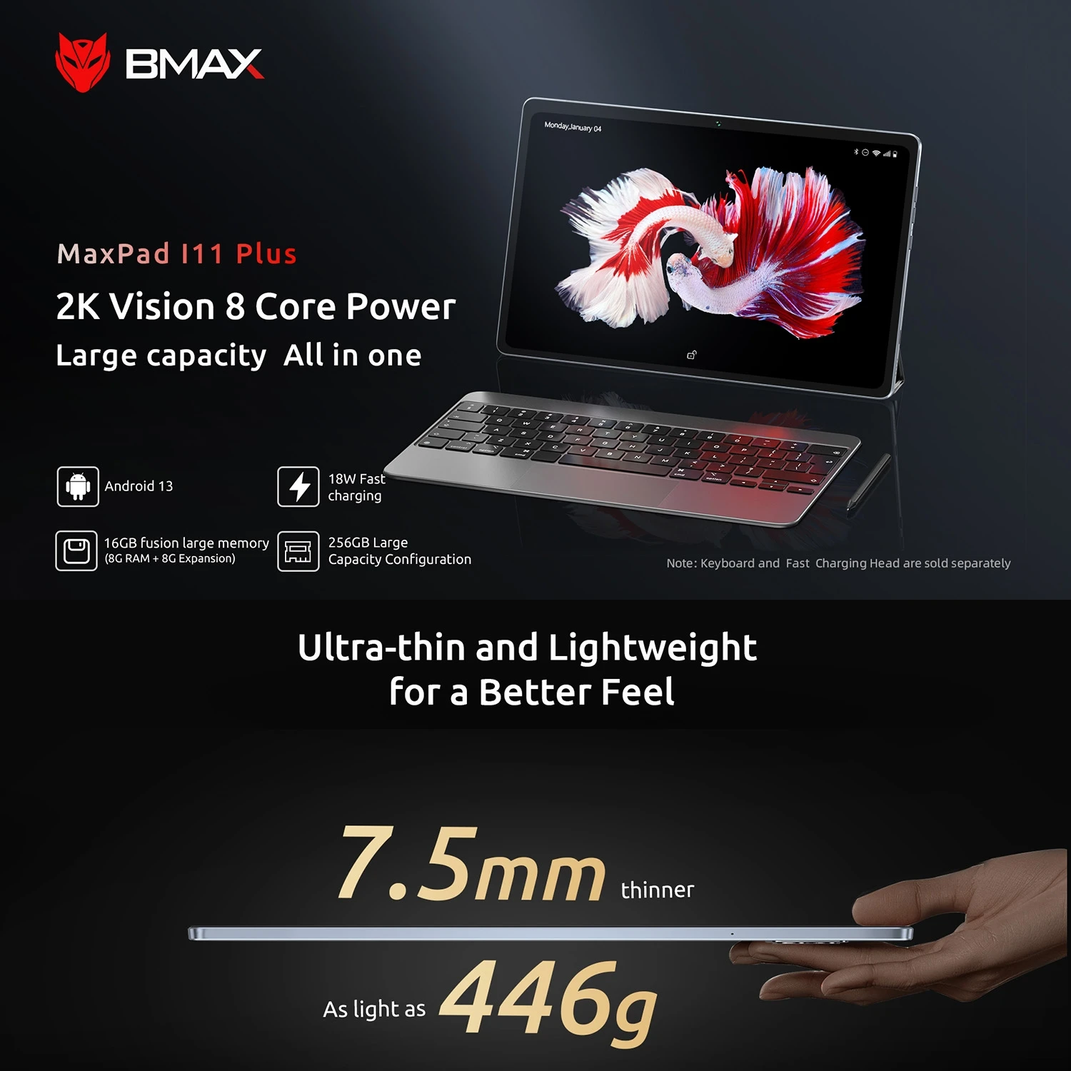BMAX MaxPad i11 Plus Android13タブレットPC8GB 256GB10.4インチ