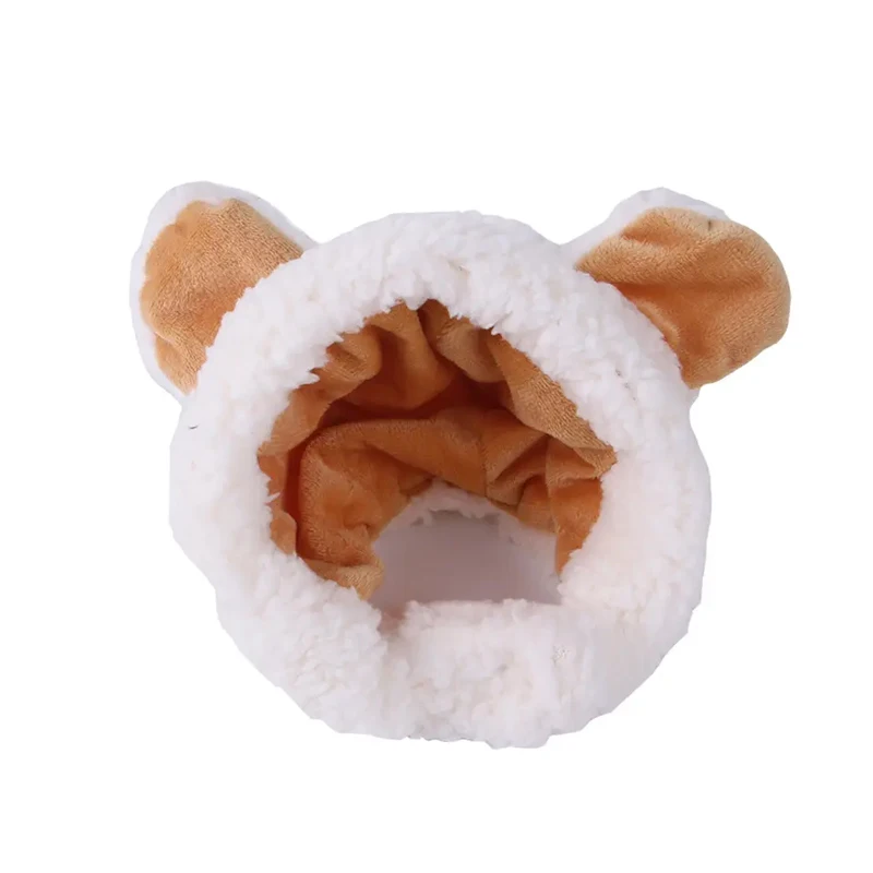 WLLHYF Leuke kat winter warme beer hoed zachte comfortabele verstelbare kleine huisdier hoofddeksels kostuum kleding voor kat kitten puppy hond (bruin