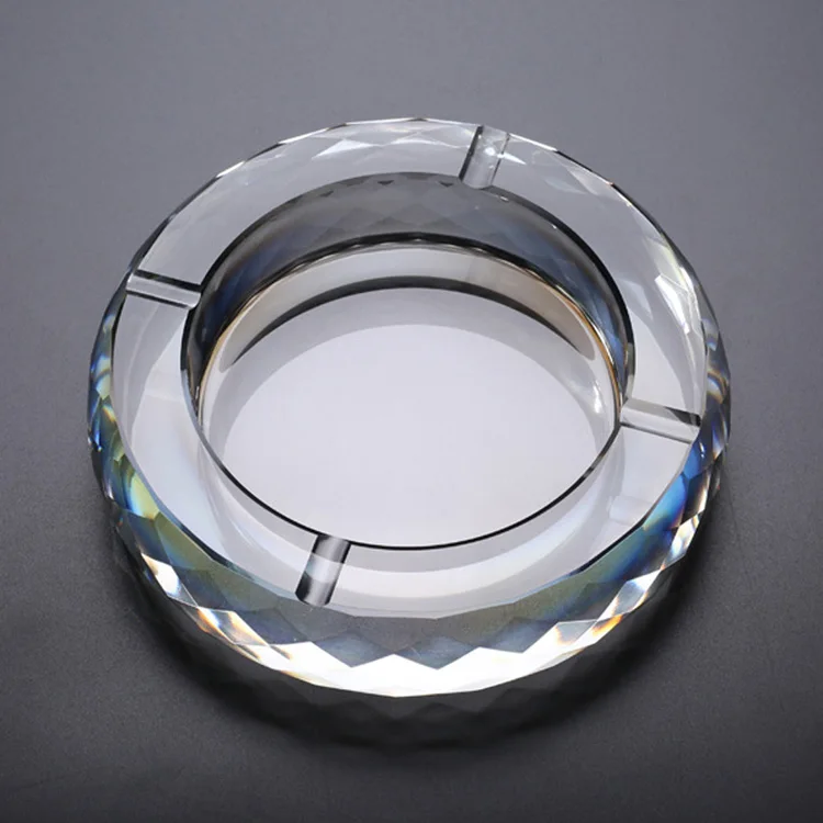 Crystal ashtray customized with your logo shinning luxury for hotels home decoration nice gift details