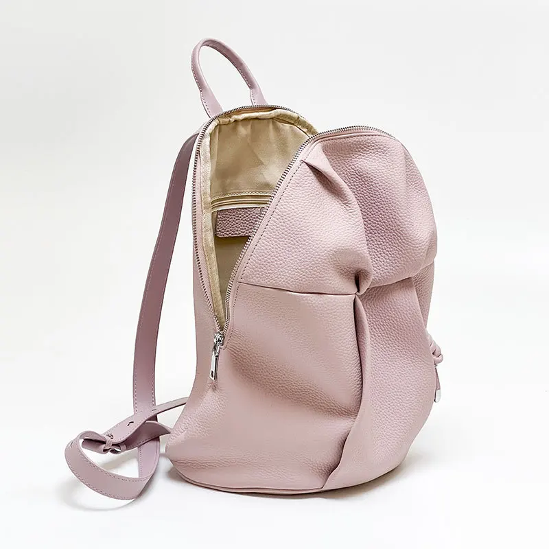 Factory Supply School Bag Full Grain Leather for Female Genuine Cowhide Backpack Bag for Women Leather Women’s Backpacks