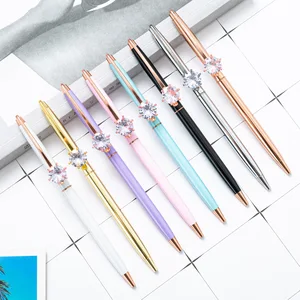 Custom Logo Novelty Diamond Metal Ballpoint Pens with Logo Personalize for Business Advertising Promotional Gifts Signature Pen