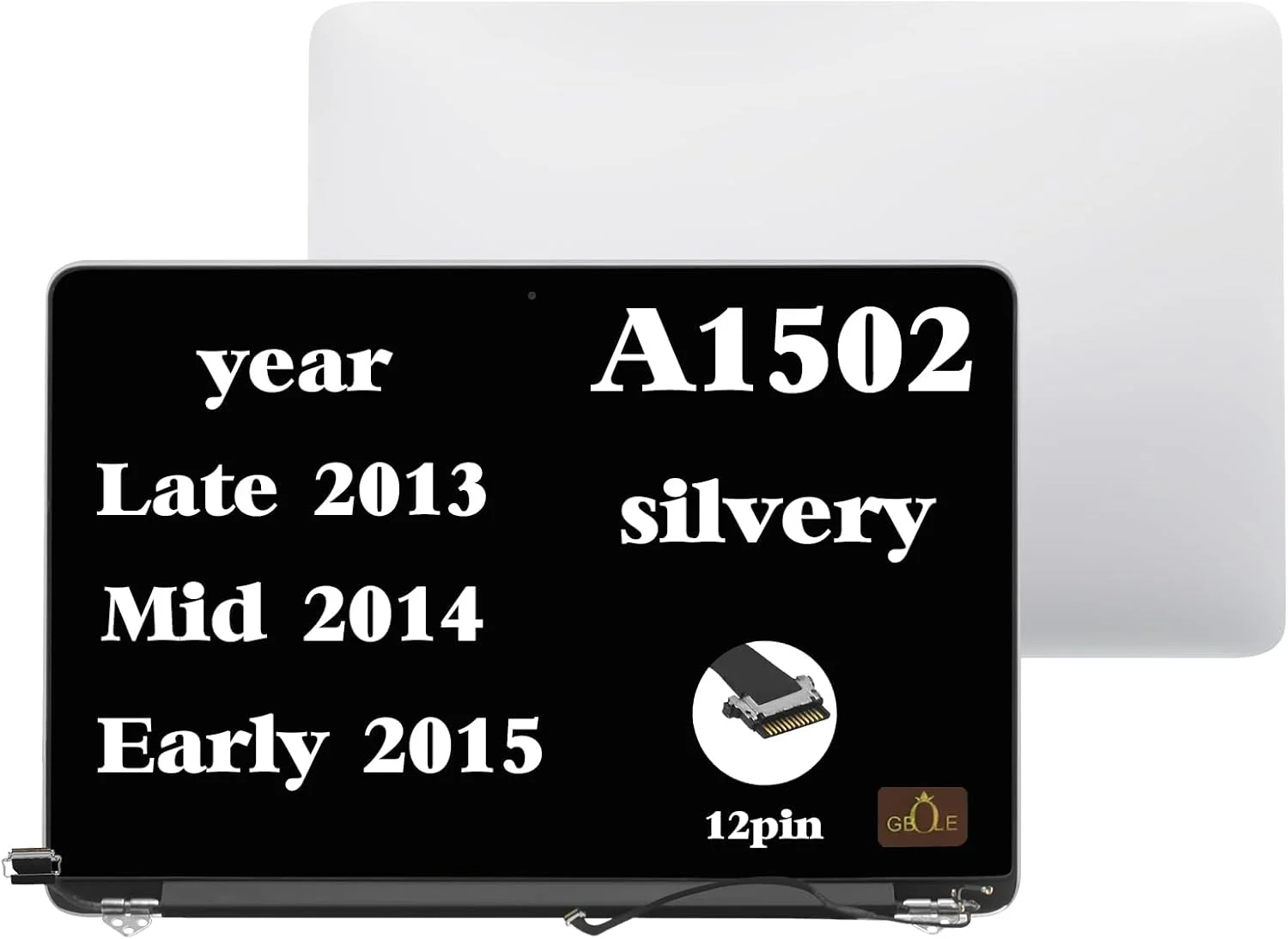 GBOLE Screen for MacBook Pro A1502 Late 2013 Mid 2014 Early 2015 EMC 2835 EMC 2678 EMC 2875 661-8153 Full LCD Screen Assembly