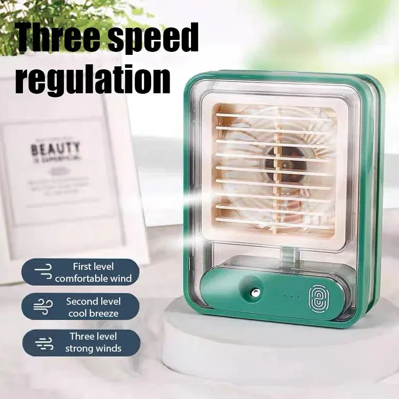 Tragbarer Klimaventilator für den Haushalt, kleiner Luftkühler mit Hydrokühlung und Luftbefeuchterfunktion, tragbar, regulierbar, 3 Geschwindigkeitsstufen, ideal für Büro und Zuhause_voghion.com