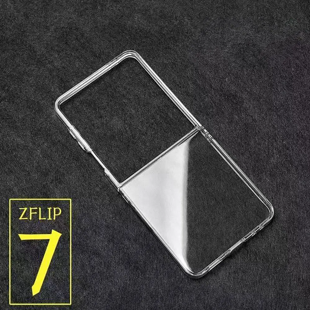 product laudtec clear back phone cases ultra thin simple business cover anti yellow customized logo for samsung z flip 7 fold7 sjk1073-3