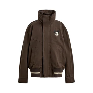 Fashionable Winter Woolen Plain Dyed Boy's Jacket with Crew Neck & Zipper Closure Solid Construction