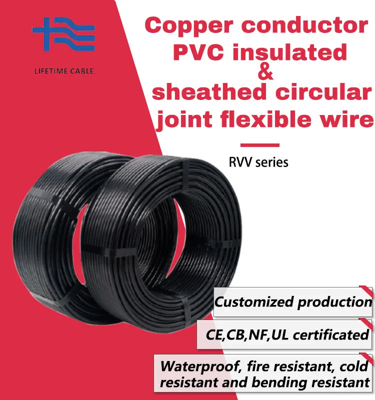 4 Core 6mm Flexible Pvc Insulation H05vv-k Cable With Stranded ...