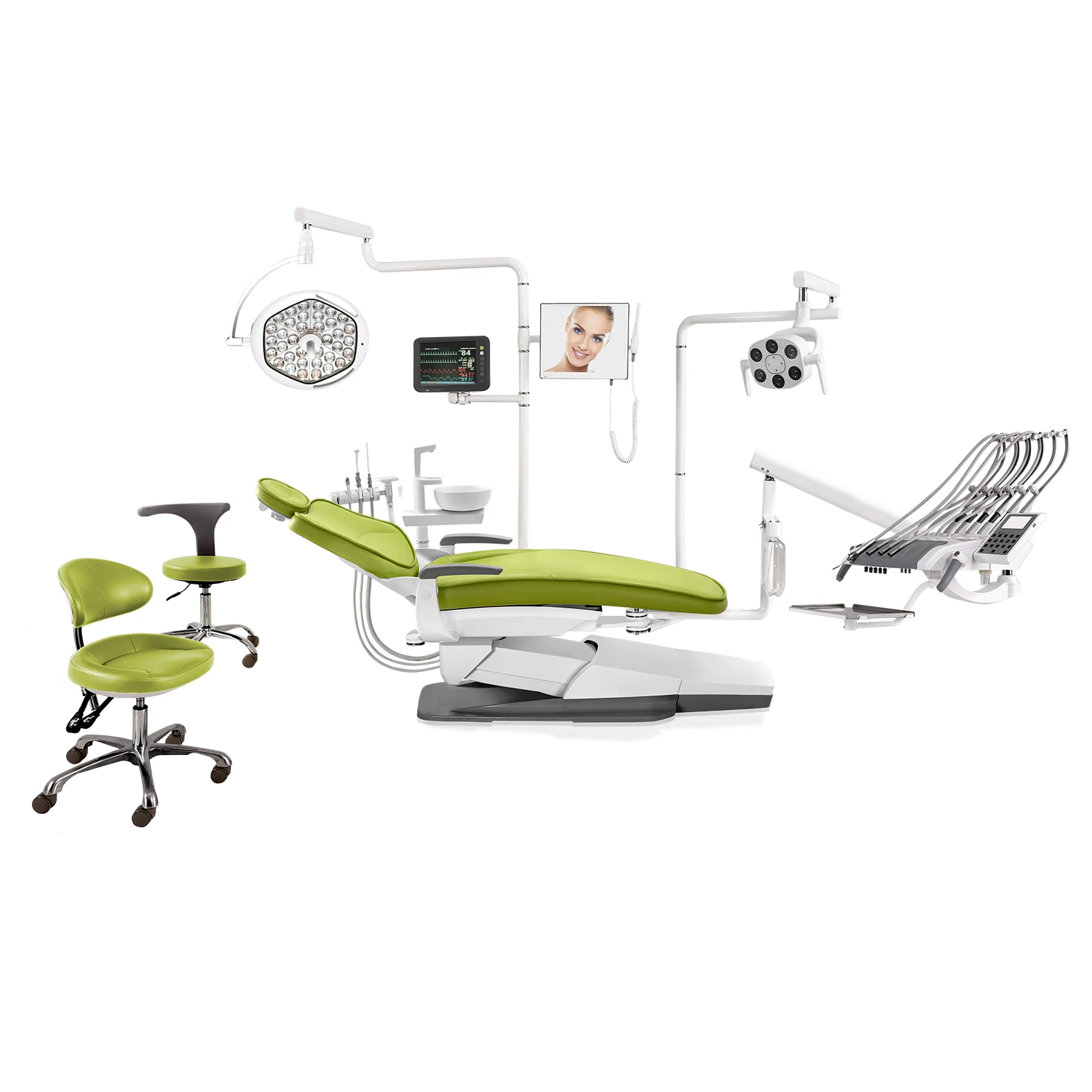 Luxury Yadeng Dental Chair With Operating Light Lamp Spittoon And Tray