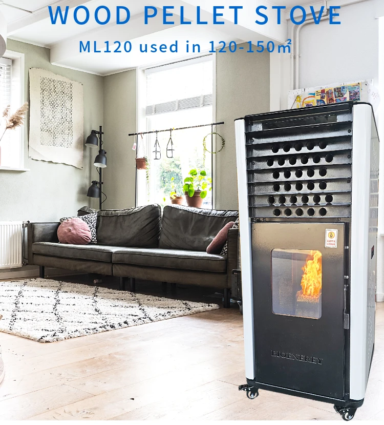 High Efficiency Pellet Fireplace Automatic Feeding Wood Pellet Stove