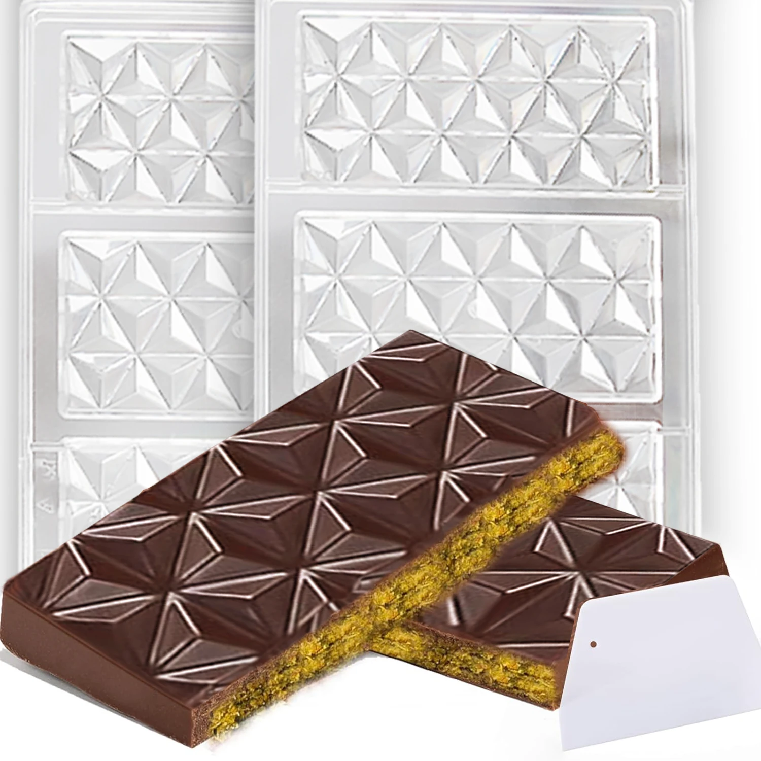 Newest Baking DIY Accessories Food Grade Material Eco-friendly Chocolate Bar Mold Packing Dubai Chocolate Molds