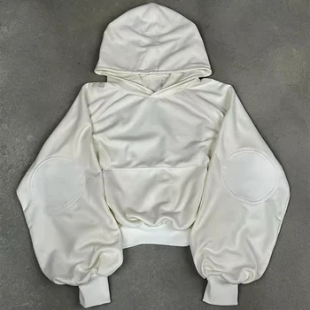 OEM Streetwear Custom Blank 100% Cotton Pullover Hoodie Oversize Fit Distressed Hoodie for Men