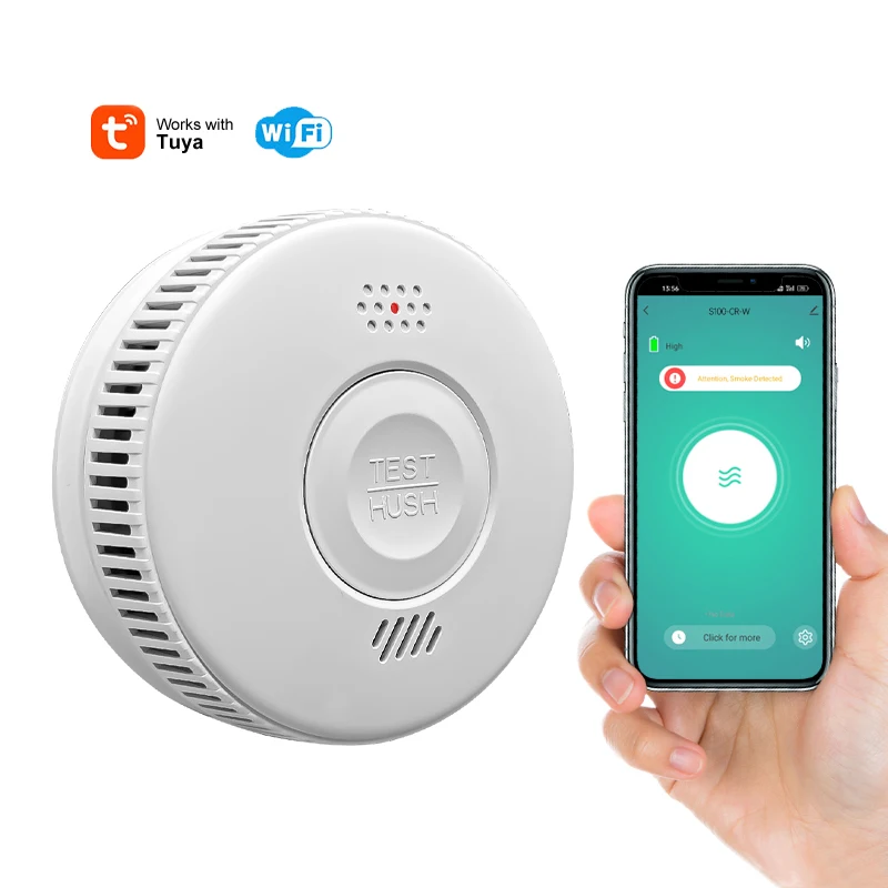 Tuya Sensor WiFi Household Fire Sensor Detector Smoke Alarm Sensor for Home Security