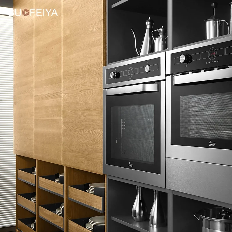 Sofeyia Kitchen Cabinets Simple Designs Clean Handle-less Look 2 Colour Laminate Sheet Accessorized Faucet Hinge Made Marble
