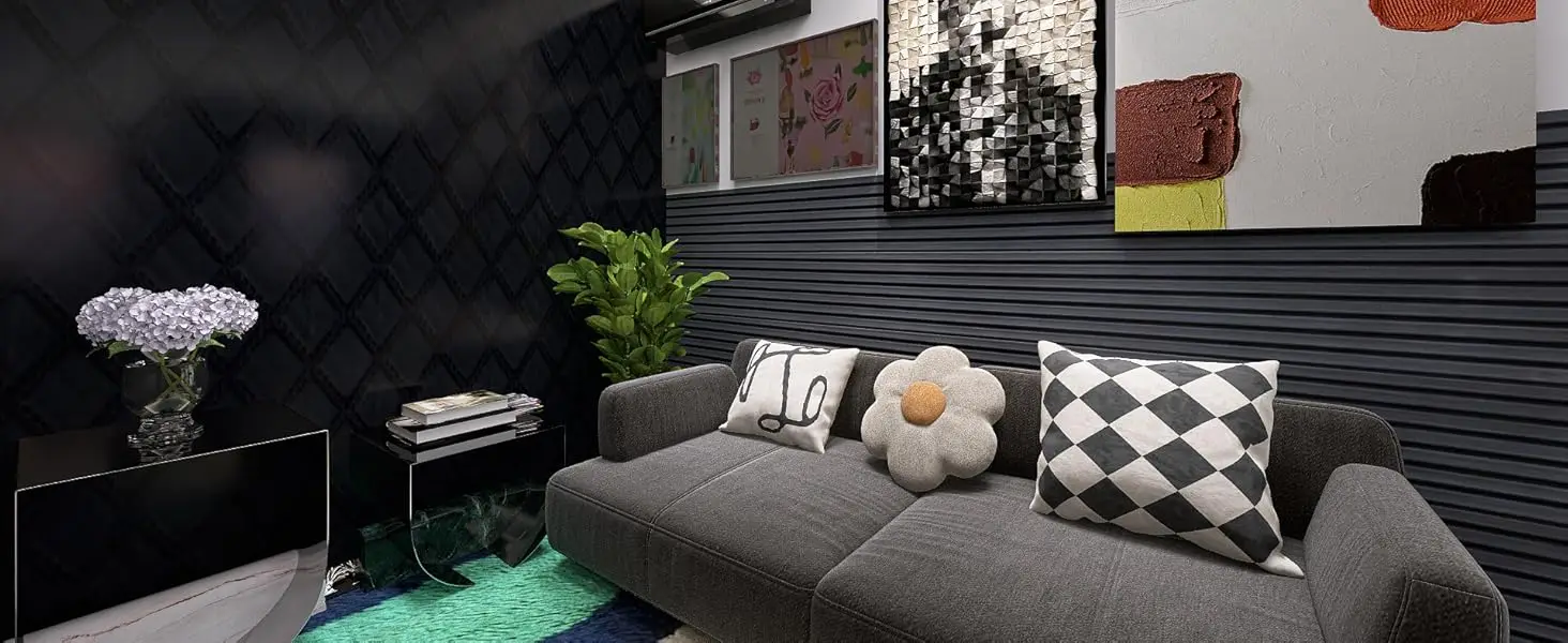 3D Fluted Matte Black Acoustic Wood Slat Wall Panels for Hotel Apartment Modern Sound Absorbing Luxury Interior Design manufacture