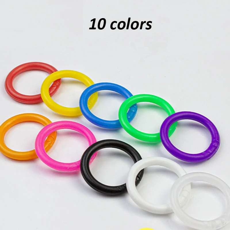 100 Pieces Plastic Binder Rings Loose Leaf Multi-Color Plastic - View #4