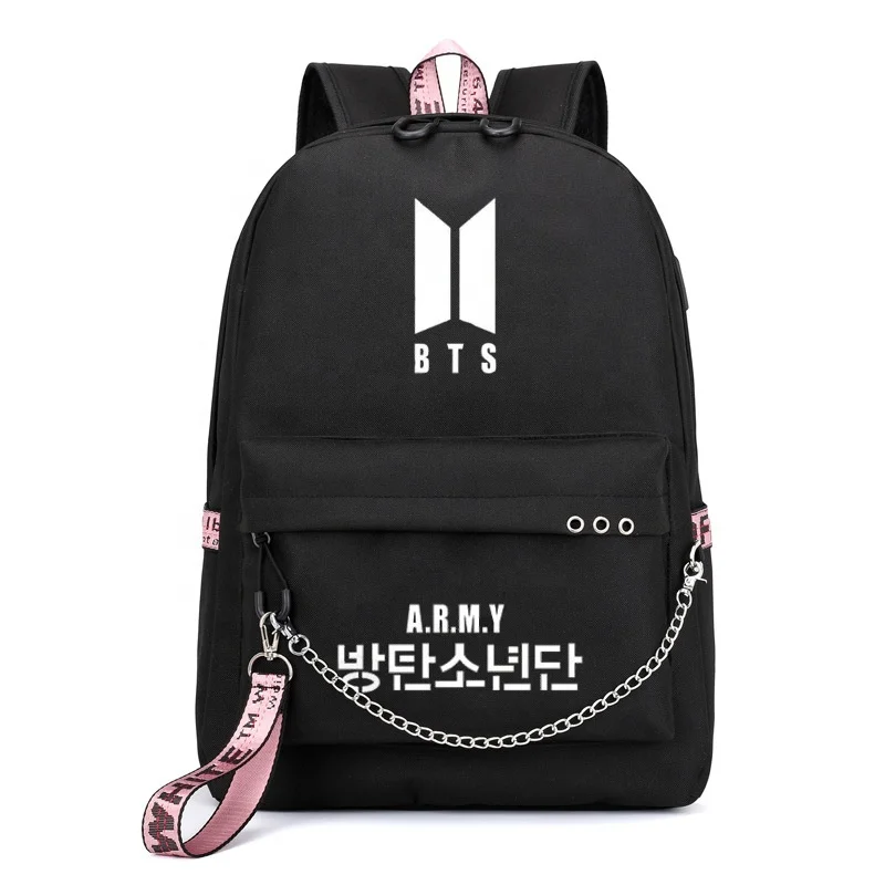 unicraftt BTS Fans Imported Backpacks for School Travel Bag Korean Casual  Backpack For BTS Fans and BTS Army (Black) : : Fashion